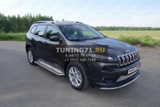Решетка радиатора 12 мм Jeep Cherokee 2014 (Sport, Longitude, Limited)